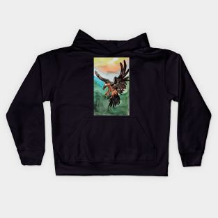 Vulture / Eagle in watercolors Kids Hoodie